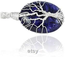 Blue Sapphire Pendant,Sapphire pendant,Sterling Silver Pendant,Wire Wrapped Sapphire Pendant, Sapphire Gemstone Pendant,Blue Stone Pendant