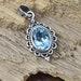 Blue Topaz Gemstone Pendant, Antique 92.5 Sterling Silver Pendant, Genuine Topaz Gemstone, November Birthstone Mothers Day Sale