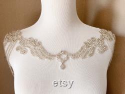 Bridal Rhinestone Necklace Crystal Necklace Shoulder Necklace Wedding Jewelry Bridal Jewelry Wedding Dress Accessory SN003LX
