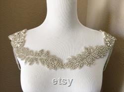 Bridal Rhinestone Necklace Crystal Necklace Shoulder Necklace Wedding Jewelry Bridal Jewelry Wedding Dress Accessory SN004LX