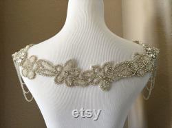Bridal Rhinestone Necklace Crystal Necklace Shoulder Necklace Wedding Jewelry Bridal Jewelry Wedding Dress Accessory SN004LX