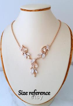 Bridal necklace,crystal necklace,Y necklace,Rose gold necklace,Statement necklace,Wedding necklace,Y necklace Swarovski, Y bridal necklace