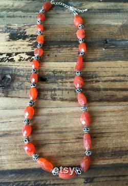CARNELIAN Necklace,925 Sterling Silver Statement gemstone Necklace,wedding and bridal Jewelry, Healing stone of Love Gift for her
