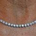 CZ Diamond Tennis Necklace, Vintage 1980s, For Man or Woman, Is Sturdy Solid Sterling Tennis Link Choker, with Safety Clasp, 16 1 2