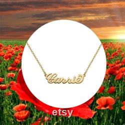 Carrie Necklace 14k solid gold Personalized Necklace 14k Gold Name Necklace Personalized Gold Jewelry Initial Necklace