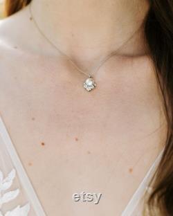Celestial Pearl Drop Necklace Pearl Bridal Necklace Pearl Wedding Jewelry READY TO SHIP