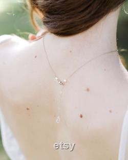 Celestial Pearl Drop Necklace Pearl Bridal Necklace Pearl Wedding Jewelry READY TO SHIP