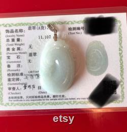 Certified Ruyi Genuine jade , Myanmar icy creamy jadeite pandent jade necklace s925 silver chain grade AAA 52mm A54