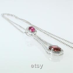 Charming Necklace, Tourmaline gemstones and diamonds Pendant, Necklace For Women.