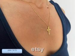 Cherish Every Moment with a Personalized 14k Gold Cross Heart Necklace Religious Jewelry Gift for Her A Meaningful Gift for Any Occasion