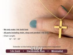 Cherish Every Moment with a Personalized 14k Gold Cross Heart Necklace Religious Jewelry Gift for Her A Meaningful Gift for Any Occasion