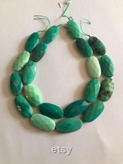 Chrysoprase OVAL FCTED,Green, 20x40mm aapx 16 strand, inch ,Beautiful ,Variety of Green ,Creative of Excellent design. Natural ,Earth mined