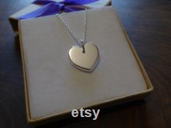 Chunky Silver Heart Pendant Necklace, Handmade