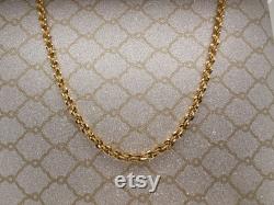 Circa 1990, a 20 long x 3.5mm wide 10k yellow gold rope chain with lobster claw clasp.