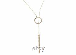 Circle Bar Lariat, Y-necklace, Sterling Silver, Gold Filled, Handmade, Hammered Necklace, Minimalist Layering, Free Ecofriendly Shipping