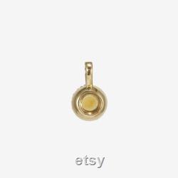 Citrine Pendant with Diamond set in 14K Gold, Minimal Design, Valentine gift, Gemstone Pendant, Prong Setting, Gift for Her