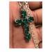 Colombian Emerald Cross Pendant, Silver Emerald Holy Cross Religious May Birthstone, Silver Personalized Cross Jewelry