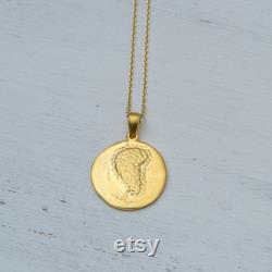 Corinthian Helmet Necklace in Solid Gold Ancient Greek Coin Pendant Unisex Disc Charm