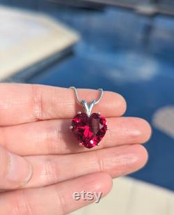 Crimson Heart Ruby Heart Solitaire Pendant 9.38ct Love Symbol Charm Bermuda Ruby Necklace Romantic Gift Part of the Black Collection