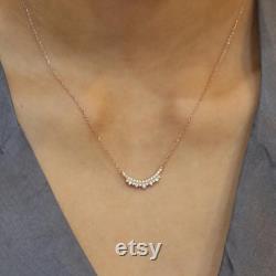 Crown Diamond Necklace, 14k Gold Moissanite Diamond Pendant, Princess Necklace, Valentine's Day Gift