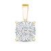 Cushion Cut Cubic Zirconia Solid Bail Solitaire Pendant in 14K Gold
