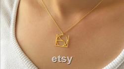 Customized Monogram Necklace, Turn Your Name into a One-of-a-Kind Statement Piece, Personalized Handmade Women Gold Name Necklace