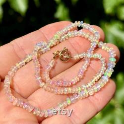 Dainty Opal Necklace, October Birthstone Jewelry, Opal Jewelry, Delicate Necklace, Beaded Jewelry, October Birthstone Gifts, Preppy Jewelry