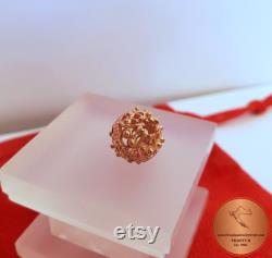 Dainty Sliding 14k Rose Gold Pendant, Traditional Croatian Jewelry, Minimalist Pink Gold Pendant, Gold Filigree Slide Ball Pendant