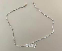 Dainty Solid Gold 2mm Tennis Necklace 10k with Cubic Zirconia Stones Gold Tennis Chain Dainty Tennis Necklace Gifts for Her minimalist