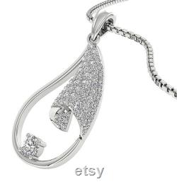 Designer Fashion Pendant Necklace VS1 SI1 I1 G 0.80Carat Natural Diamond Jewelry Prong Set 14K Solid White Yellow Rose Gold Appraisal