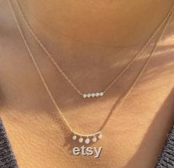 Diamond Charm Necklace, Charm Necklace, 14kt Yellow Gold Necklace, Diamond Necklace Gift, Dainty Diamond Necklace, Gift