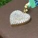 Diamond Heart Pendant, 14K Gold Heart Pendant, Prong Set Natural Diamond Heart Pendant, Valentine Day Gift for her