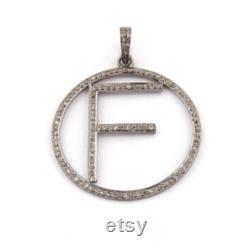 Diamond Initial Charm Pendant Alphabet Letter Pendant Monogram Alphabet Necklace A-Z Letter Diamond Jewelry Personalized Customized Initial