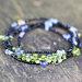 Diamond Look Natural Black Spinel, Tanzanite, Sapphire , Peridot Layering Necklace Wrap Bracelet Solid 14K White Gold , August Birthstone