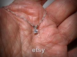 Diamond Necklace, Genuine Diamond Pendant, Solitaire Diamond Necklace, 14K White Gold, Natural Diamond Necklace, Diamond Pendant, Yellow