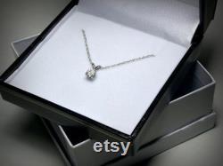 Diamond Necklace Pendant, 14K White Gold, Genuine Diamond Jewelry, Solitaire Diamond Pendant Necklace, Natural Diamond Solitaire Necklace