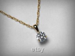 Diamond Necklace Pendant, Genuine Diamond Pendant Necklace, 14K Yellow Gold, 14K White Gold Natural Solitaire Diamond Necklace Jewelry Third