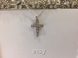 Diamond cross pendant handmade