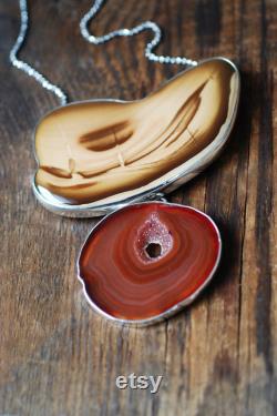 Distant Journey Necklace Collector's Gem Owyhee And Drusy Agate