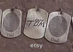 Dog tag Necklace Custom Men's Necklace Custom Fingerprint Necklace Fingerprint Deep Impress Necklace Custom Handwriting Necklace Men's charm