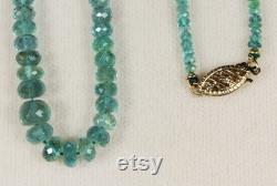EMERALD necklace, faceted graduated beads, 16 , 14K clasp, 40 carats of emerald, FREE shipping to US and Canada