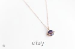 Earth Moon Design Australian Doublet Opal and Diamond 18K Rose Gold Pendant Necklace Birthday Gift Anniversary Bridesmaid Charm
