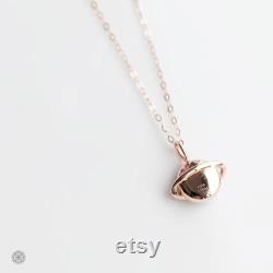 Earth Moon Design Australian Doublet Opal and Diamond 18K Rose Gold Pendant Necklace Birthday Gift Anniversary Bridesmaid Charm
