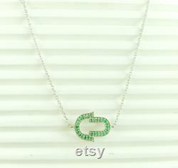 Emerald Hamsa Hand Necklace in 14k gold Hamsa Necklace Mini Emerald Necklace Gemstone Necklace christmas gift