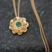 Emerald Necklace in 18K Gold, Emerald Flower Pendant, Gift for Her