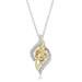Enchanted Disney Fine Jewelry 14K Yellow Gold Over Sterling Silver 1 10 CTTW Belle Rose Pendant Necklace