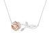 Enchanted Disney Fine Jewelry Rose Gold Finish over Sterling Silver with 1 10 CTTW Diamonds Belle Pendant Necklace Enhance Disney Pendant