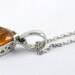 Estate 14K Gold Citrine Pendant Ladies Chain-Charm Necklace 16 Long LE