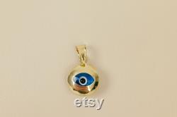 Evil Eye Necklace 14K Gold Necklace Traditional Evil Eye Charm Lucky Eye Necklace Evil Eye Charm Small Evil Eye Necklace