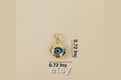 Evil Eye Necklace 14K Gold Necklace Traditional Evil Eye Charm Lucky Eye Necklace Evil Eye Charm Small Evil Eye Necklace